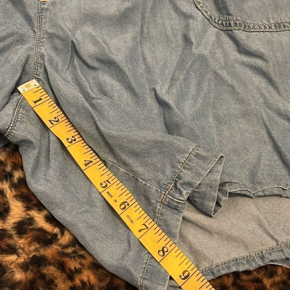 St John’s Bay Blue Tencel Elastic Waist Pockets Shorts Contemporary Casual - Picture 4 of 8